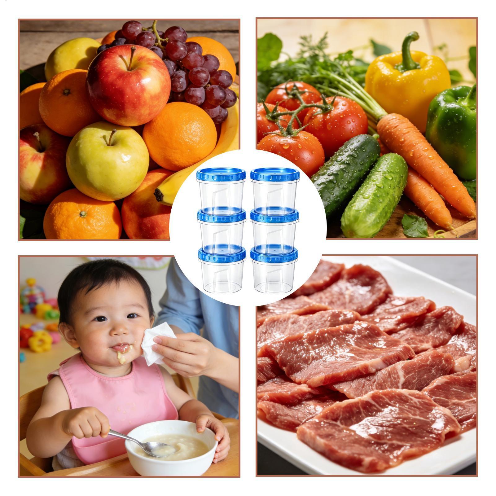 Food Storage Freezer - حاويات تجميد لتخزين الطعام، 6 قطع،