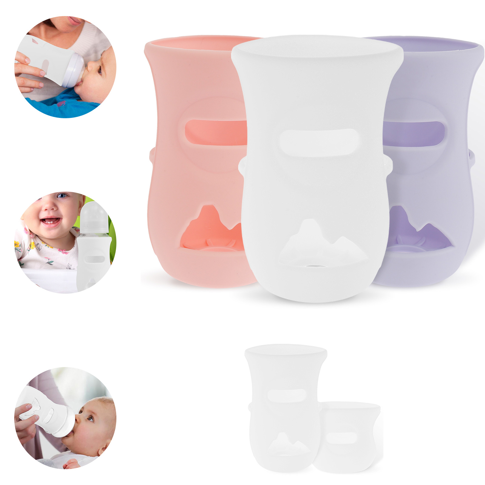 Food Storage Keep Warm - غطاء زجاجة أطفال من السيليكون بأكمام