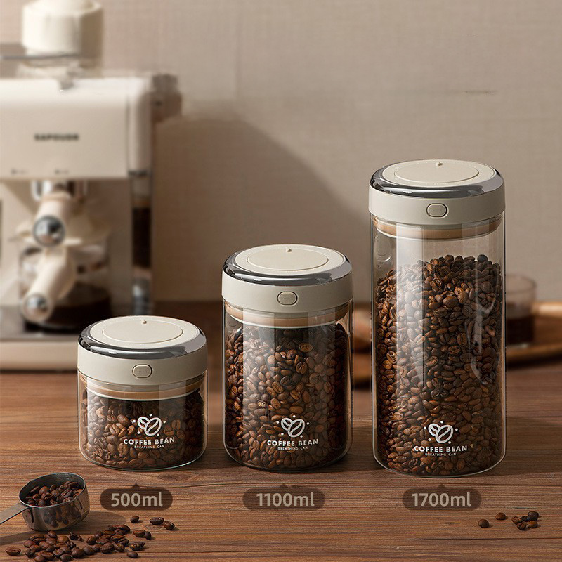 Food Storage Jars - وعاء زجاجي محكم الإغلاق لتخزين القهوة