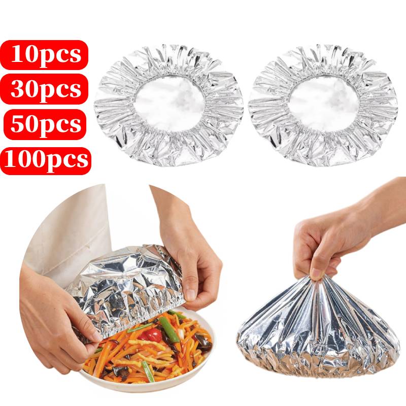 Food Storage Aluminum - 10-100 قطعة من أغطية الطعام المرنة