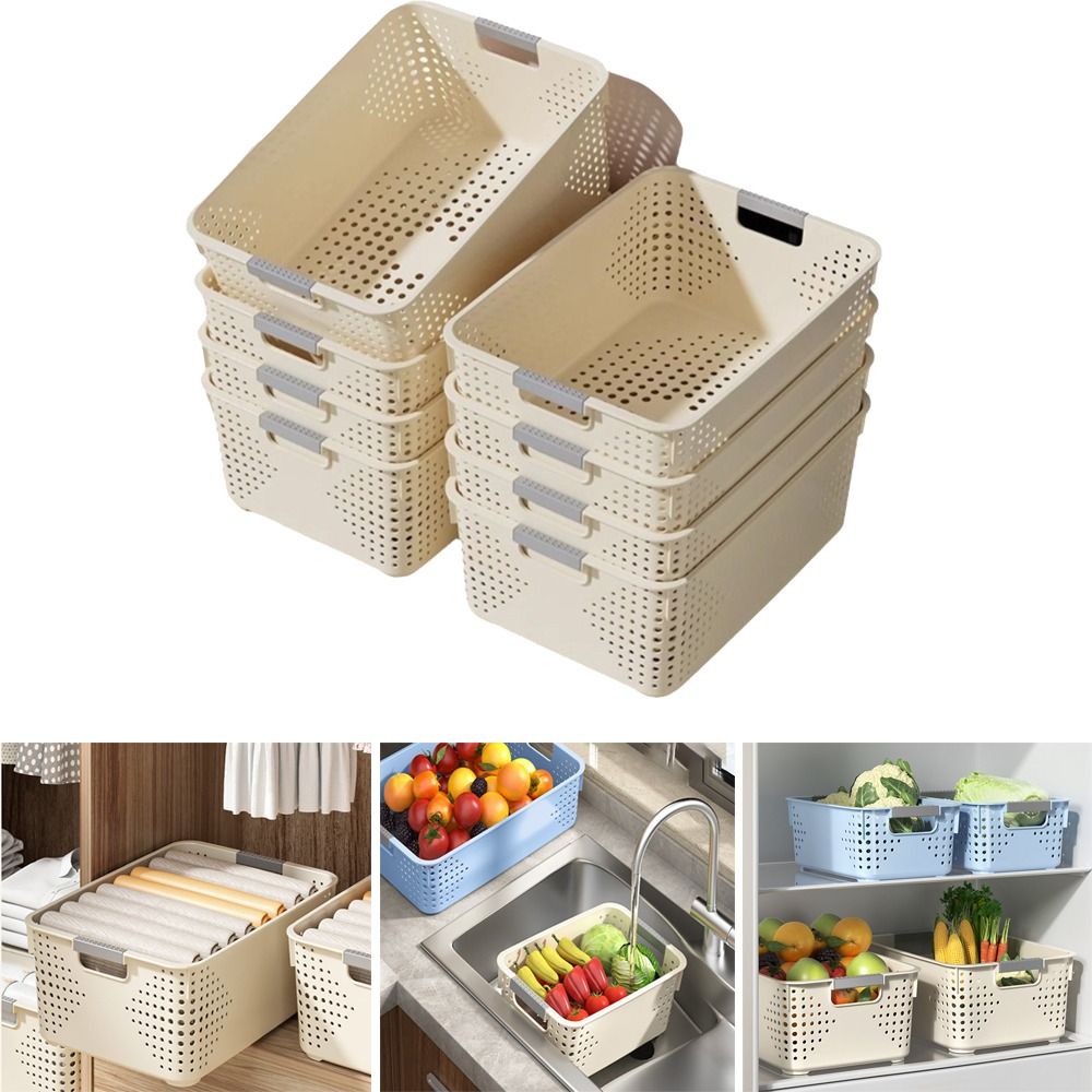 Food Storage Without Plastic - سلة تخزين بلاستيكية متينة بتصميم مجوف