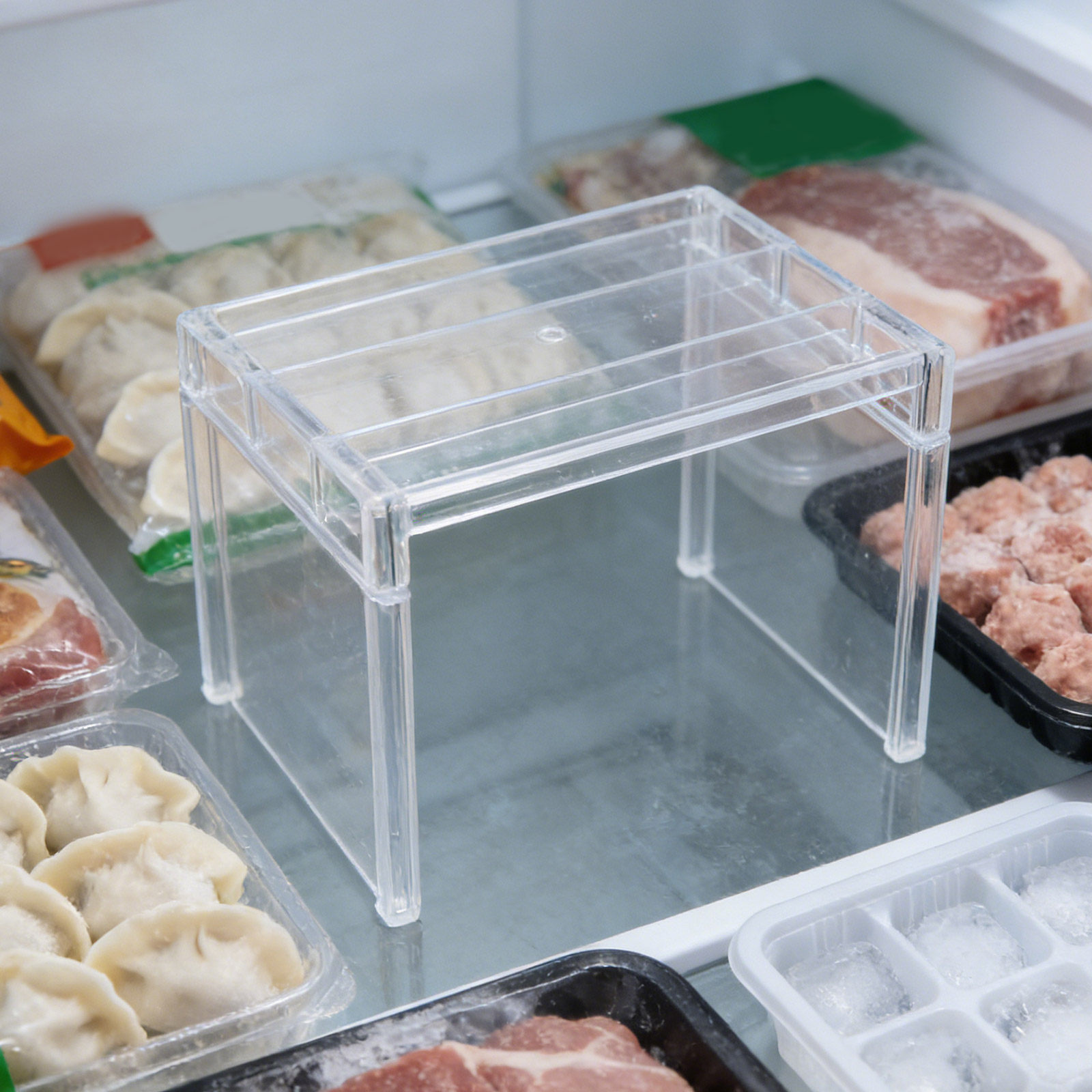قطعتان من رف تنظيم الثلاجة الش - مراجعة Food Storage Freezer وسعره