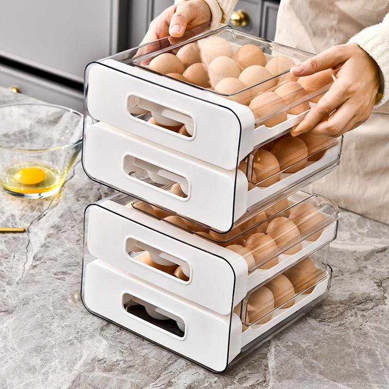 منظم ثلاجة كبير السعة على شكل  - مراجعة Food Storage Drawers وسعره