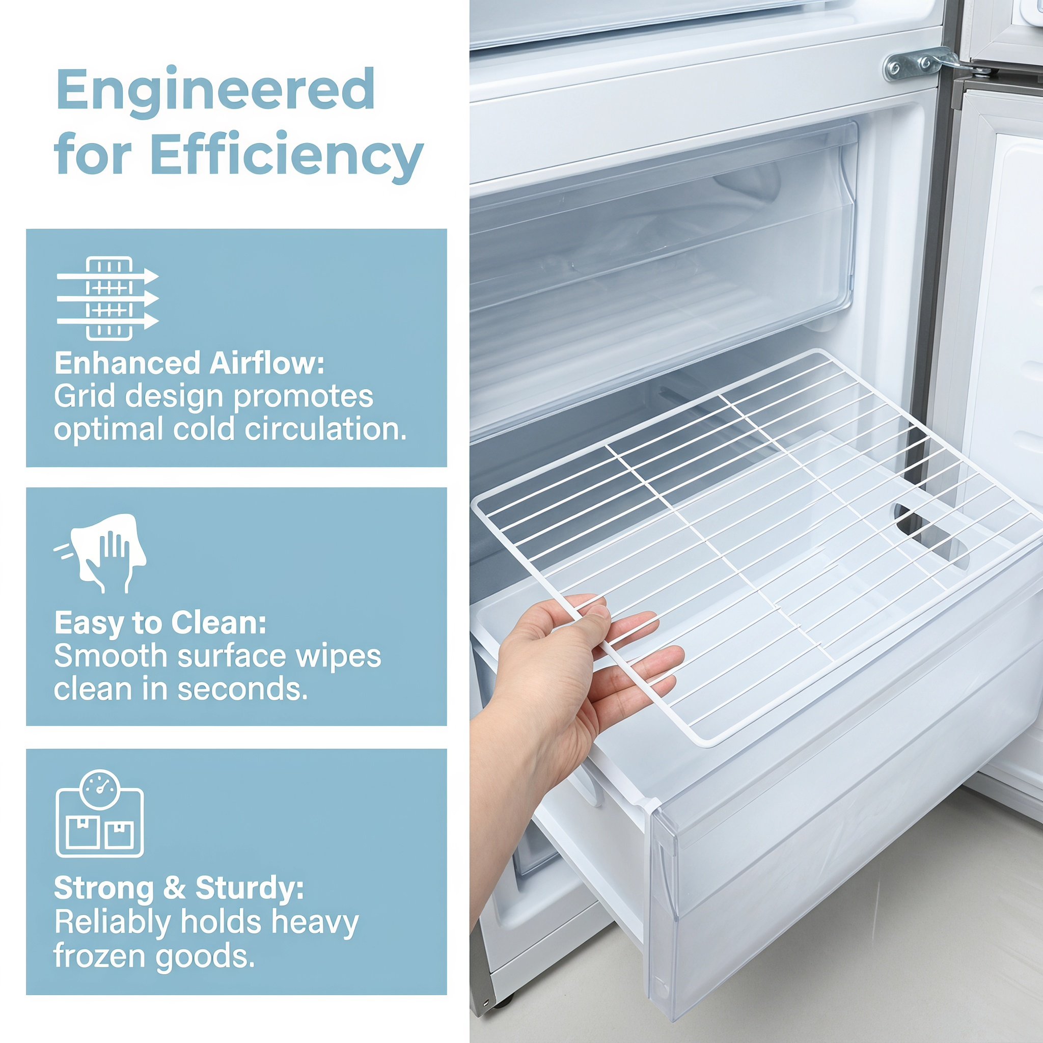 فواصل رفوف معدنية شبكية لثلاجة - مراجعة Food Storage Freezer وسعره