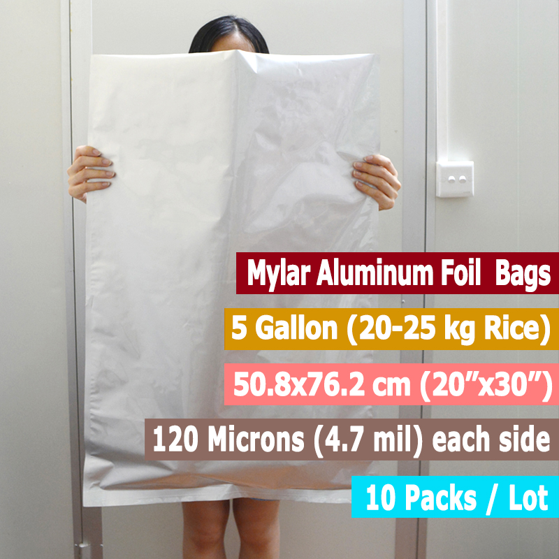 10 عبوات 5 جالون أكياس مايلر م - مراجعة Food Storage Aluminum وسعره