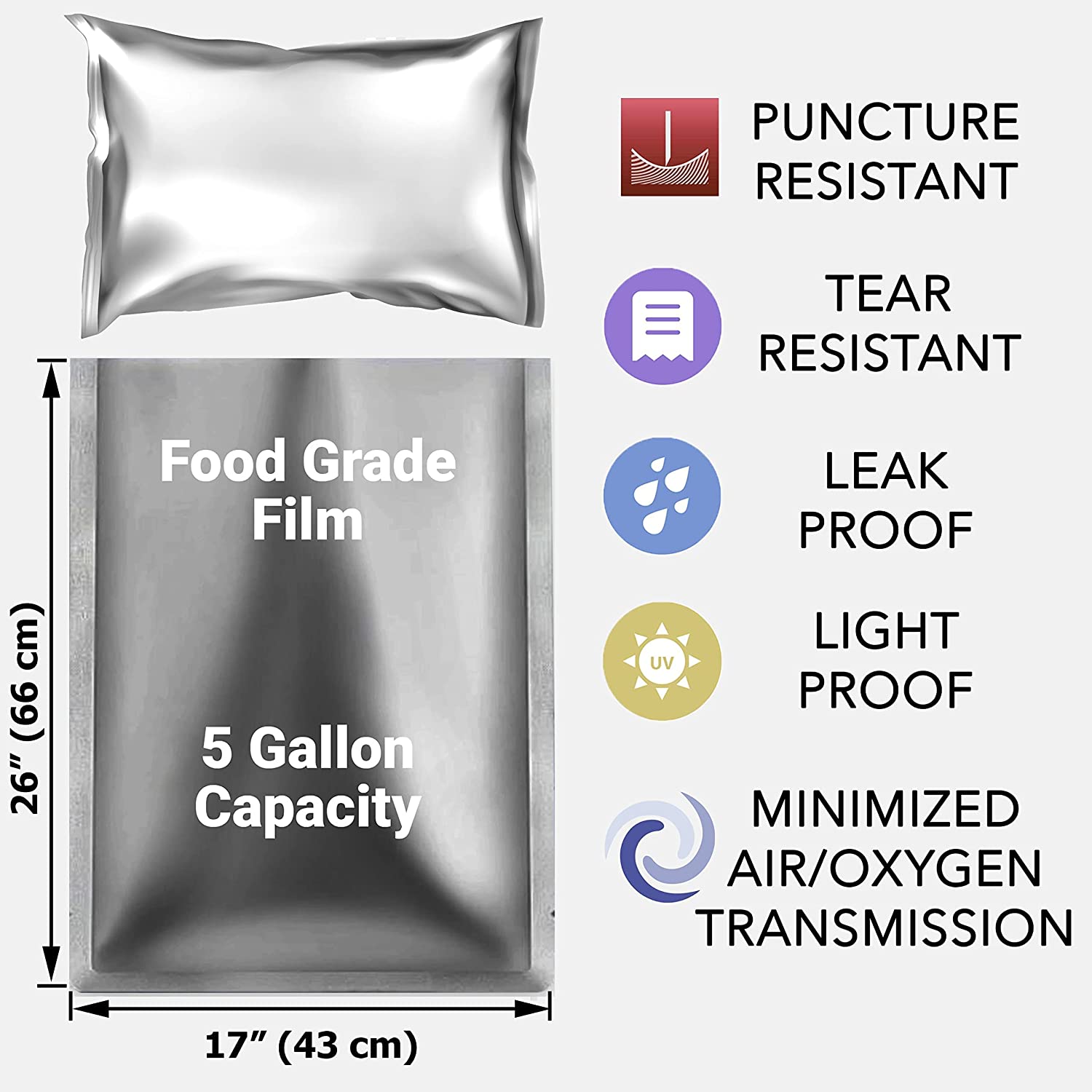 10 عبوات 5 جالون أكياس مايلر م - مراجعة Food Storage Aluminum وسعره