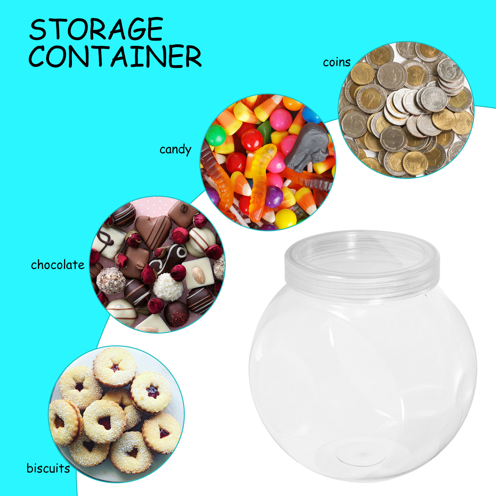 3 قطع من أوعية الحلوى الشفافة  - مراجعة Food Storage Lid وسعره