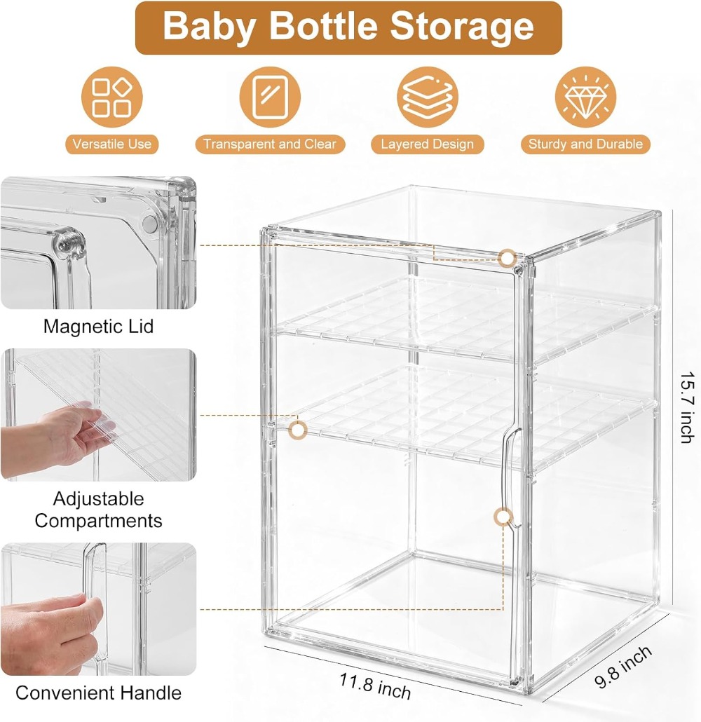 منظم زجاجات الأطفال الأكريليك  - مراجعة Food Storage Moms وسعره