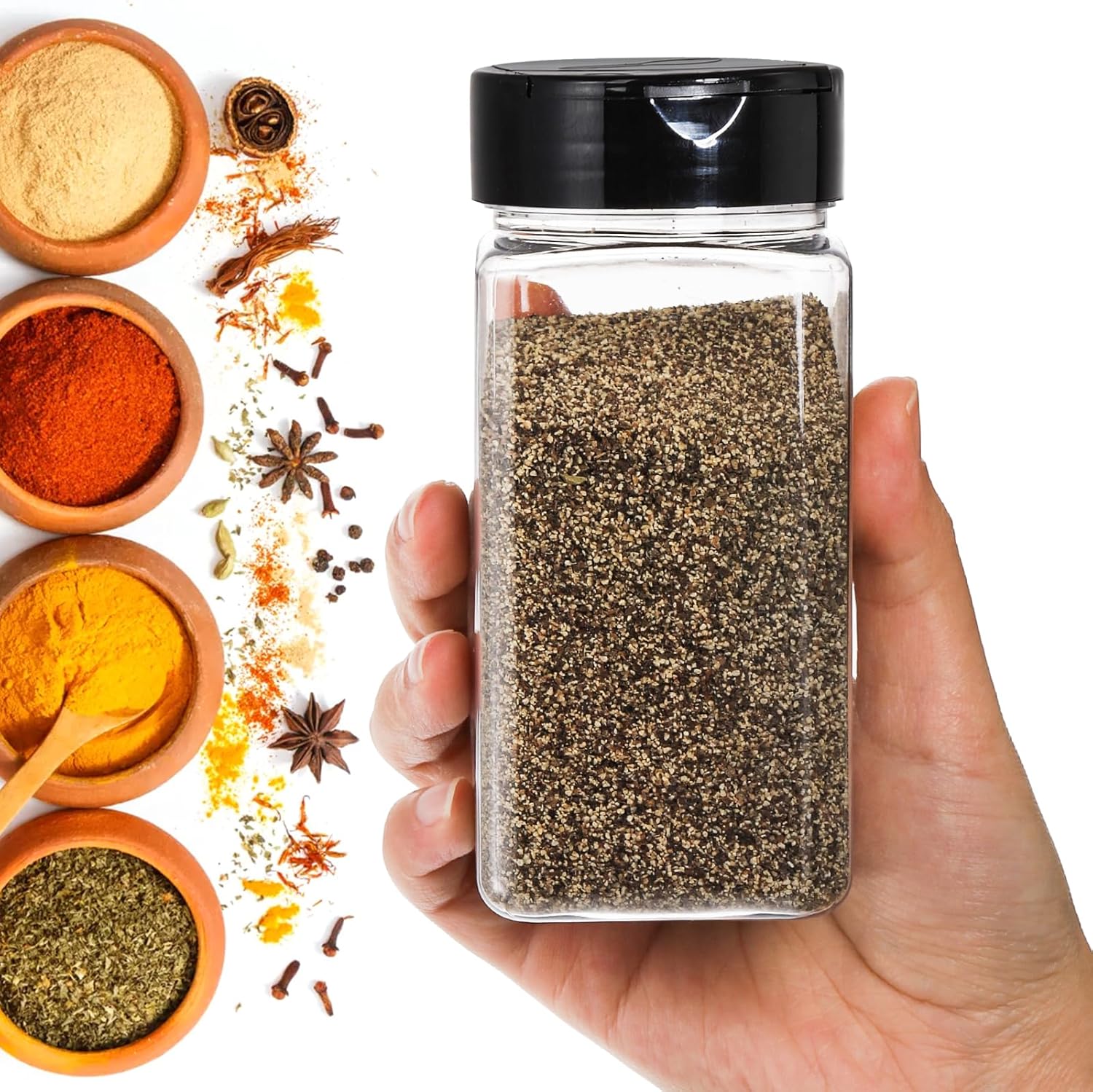 أوعية توابل بلاستيكية مربعة كب - مراجعة Food Storage Jars وسعره