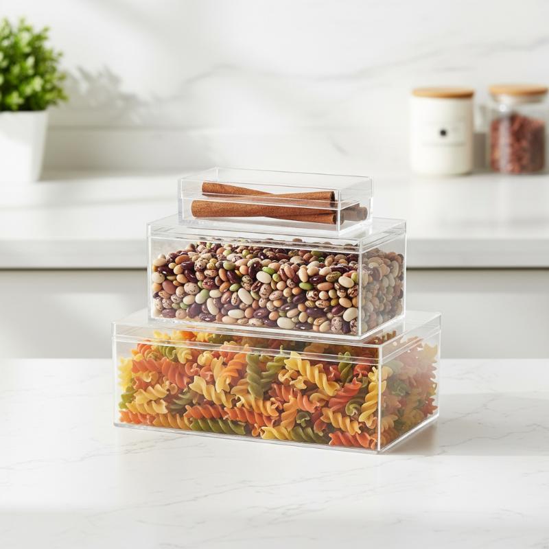 صندوق تخزين أكريليك مستطيل سمي - مراجعة Food Storage Of Plants وسعره