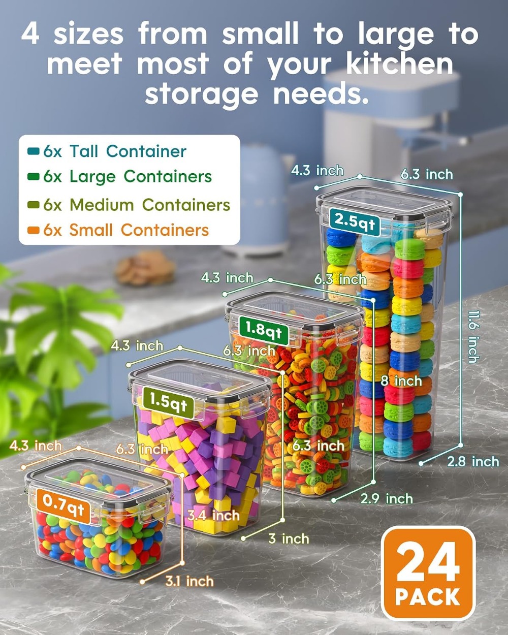 24 قطعة من حاويات تخزين الطعام - مراجعة Food Storage Lid وسعره