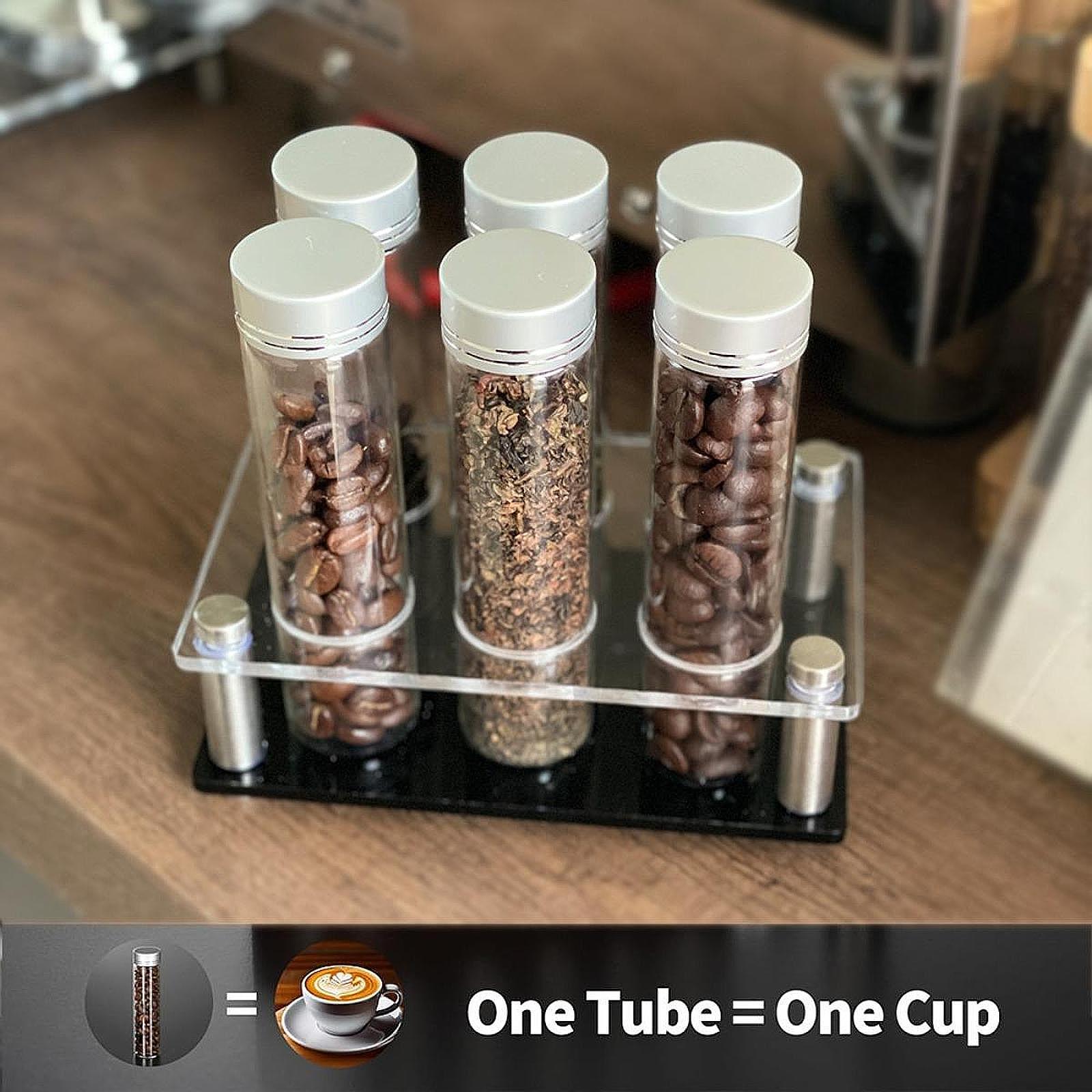 حامل عرض للقهوة بـ 6 أنابيب شف - مراجعة Food Storage Youtube وسعره